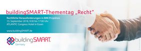 Save the Date! ... buildingSMART-Thementag "Recht" am 13. September 2018 in Essen(FG Recht)